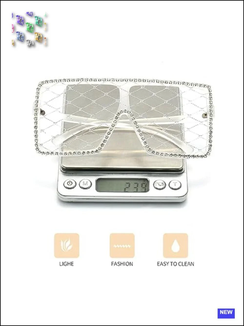 Oversized Rhinestone Bling Square Sunglasses for Women Lace Lens Party Eyewear